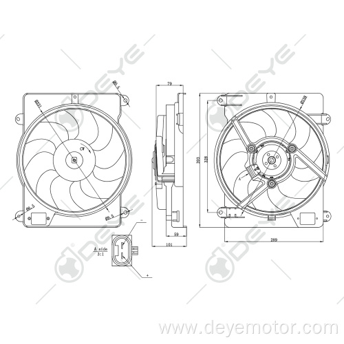 Cheap Car radiator cooling fan for FIAT PUNTO